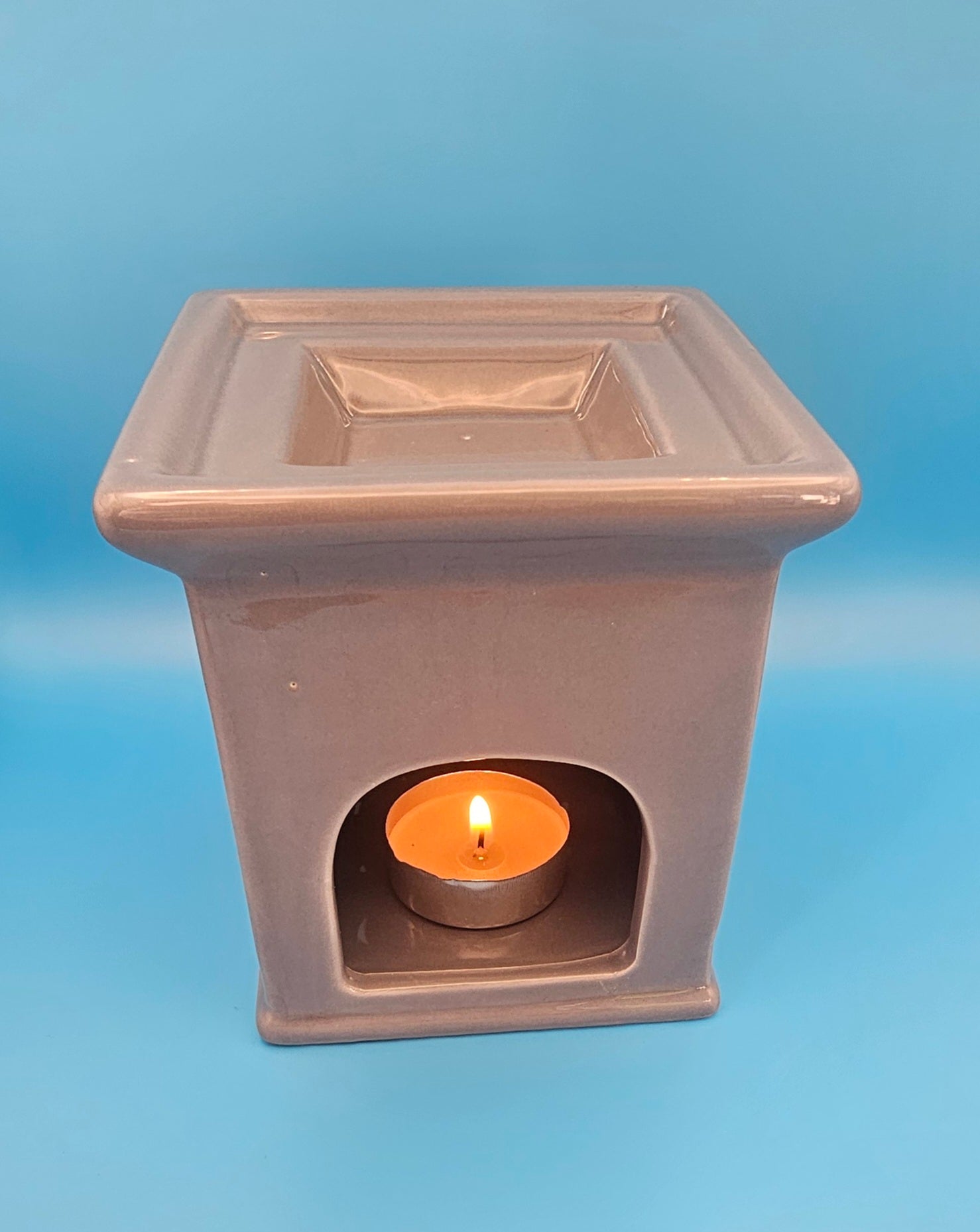 Home Candle Burner Square 10cm x 10cm x 10cm Grey