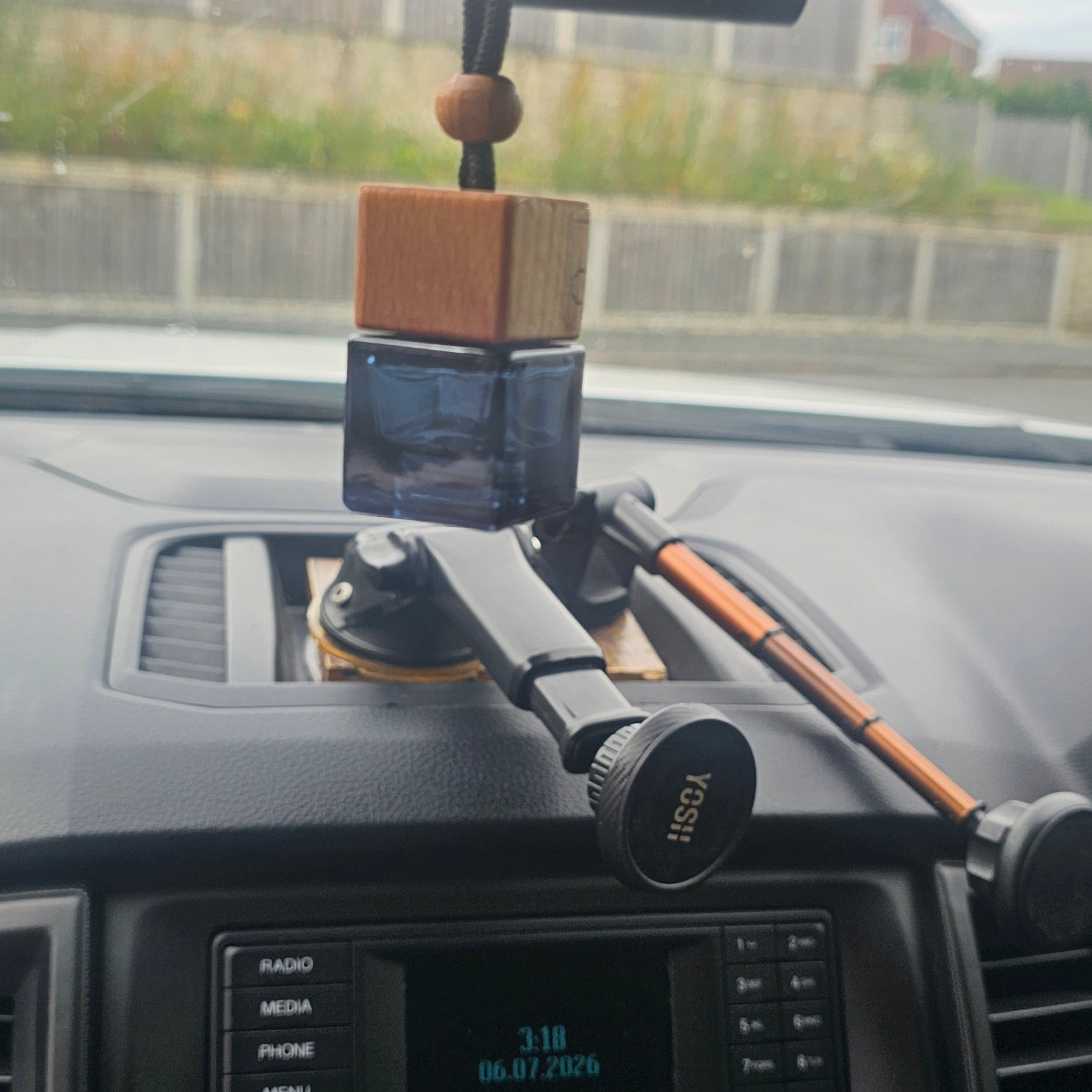 Car Air Freshener Blue Square Bottle