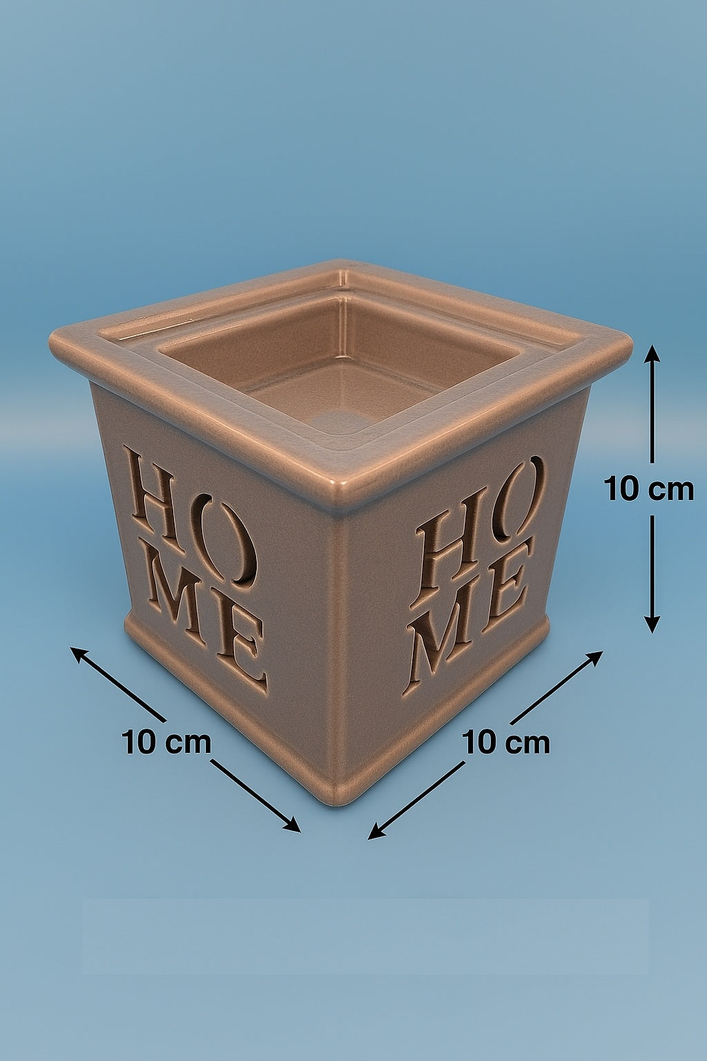 Home Candle Burner Square 10cm x 10cm x 10cm Grey
