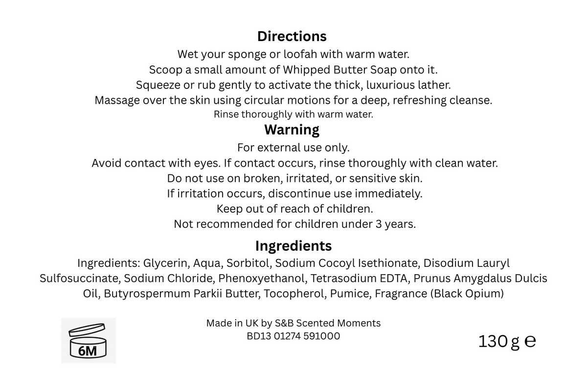 Opium Noir Exfoliating Whipped Butter Soap 130g