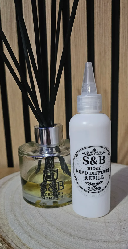 100ml Reed Diffuser Refill & 6 x Black Reeds