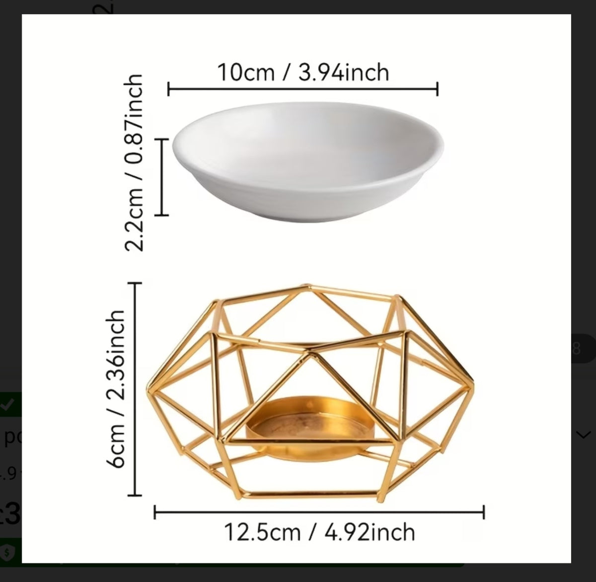 12cm Wax Melt Burner – Modern Geometric Design